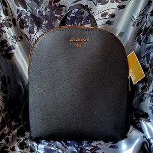 MICHAEL by Michael Kors Cindy black LG backpack leather, black, gold hardware.